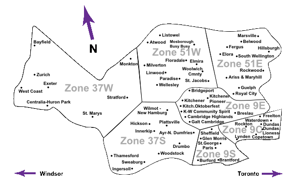 Imagemap of District A-15 Clubs