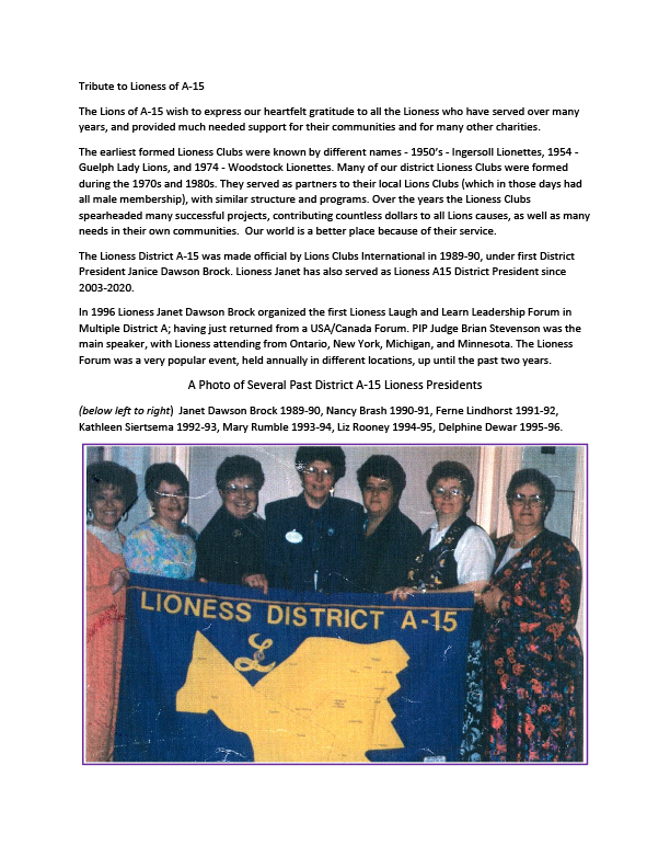 A Tribute to the Lioness of District A-15